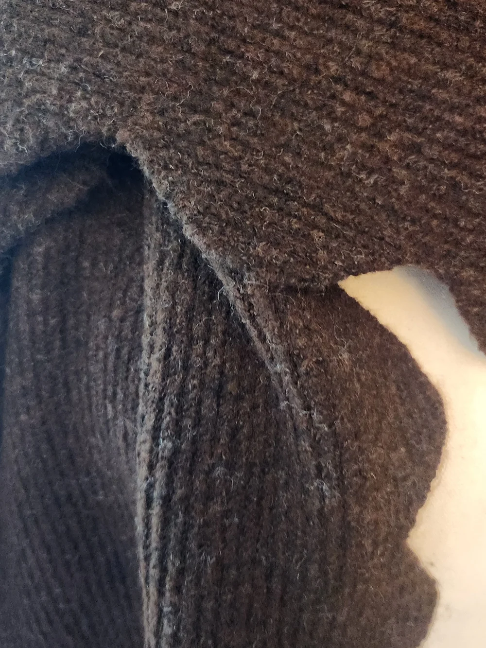 Maeve Chocolate Brown Scalloped-Edge Knit Scarf